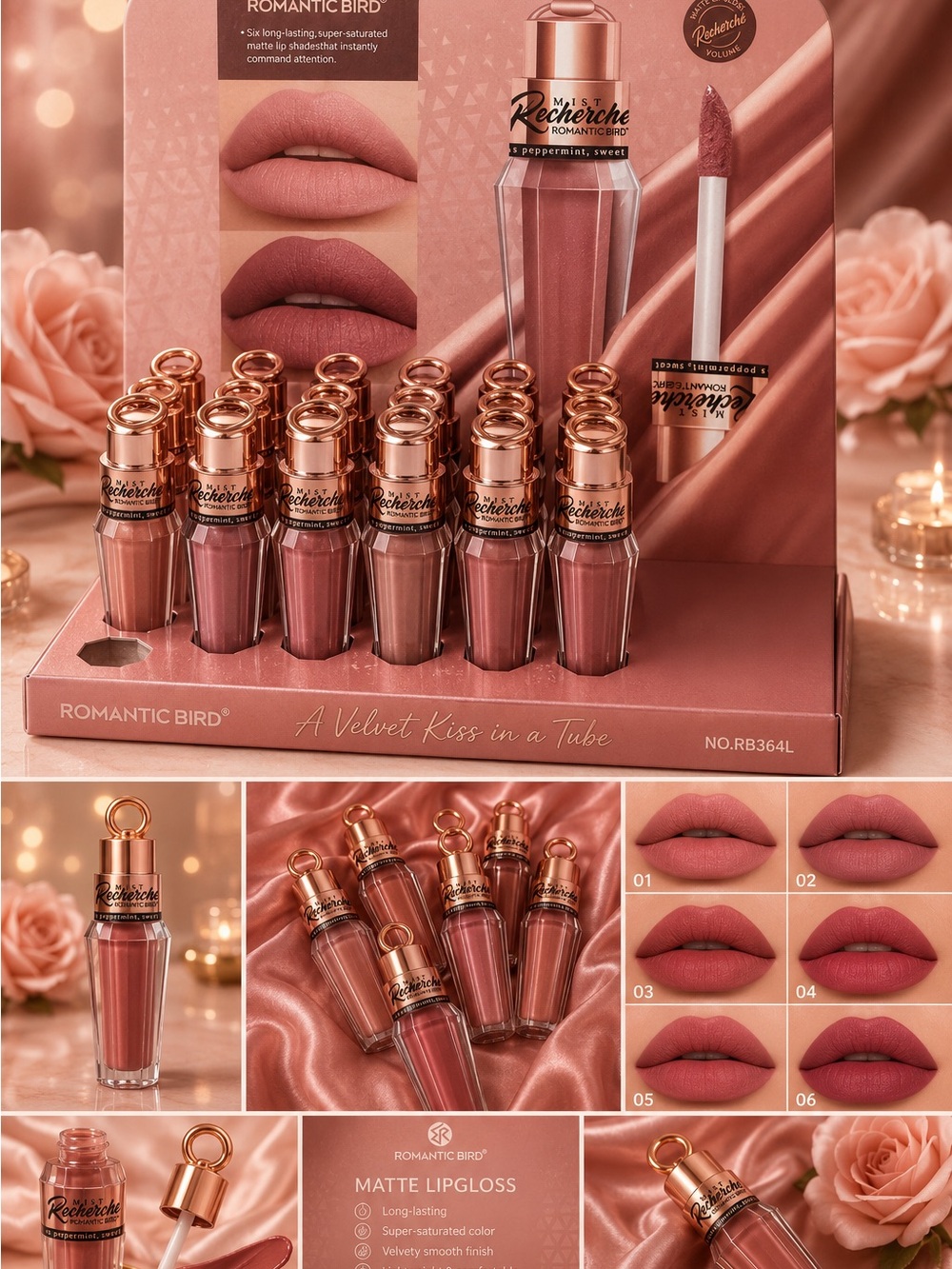 Matte Lipgloss Set — Velvet Pink Shades